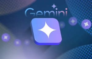 Eu uso essas ações agendadas do Gemini para automatizar minha semana como um profissional Duas mãos robóticas apontando para um ícone colorido do aplicativo Gemini 3D.