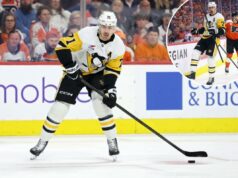 Evgeni Malkin assina novamente com os Penguins para retornar para a 21ª temporada da NHL Evgeni Malkin # 71 do Pittsburgh Penguins segura o disco contra o Philadelphia Flyers durante o primeiro período do sexto jogo da primeira rodada dos playoffs da Stanley Cup de 2026 na Xfinity Mobile Arena em 29 de abril de 2026 na Filadélfia, Pensilvânia.
