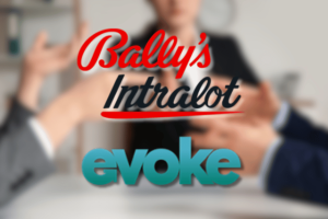 Evoke estendeu o prazo da Intralot da Bally, mantendo possíveis Ilustração das negociações de aquisição da Bally's Intralot e Evoke mostrando os logotipos da empresa durante as negociações de fusão da indústria de jogos em andamento