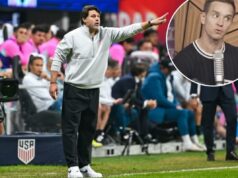 Ex-estrelas da USMNT apoiam Mauricio Pochettino depois que escalação da Copa do Mundo reduz drama por e-mail O técnico dos Estados Unidos, Mauricio Pochettino, reage durante o amistoso internacional entre Portugal e os Estados Unidos, no dia 31 de março de 2026, no Mercedes-Benz Stadium, em Atlanta, GA.