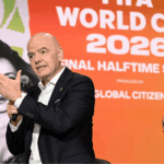 Gianni Infantino, FIFA President, appears onstage at the announcement of the FIFA World Cup Final Halftime Show during Global Citizen NOW 2026 at Spring Studios on May 14, 2026 in New York City