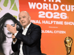 FIFA disponibiliza ingressos adicionais para a Copa do Mundo. Milhares permanecem não vendidos Gianni Infantino, FIFA President, appears onstage at the announcement of the FIFA World Cup Final Halftime Show during Global Citizen NOW 2026 at Spring Studios on May 14, 2026 in New York City