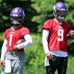 Minnesota Vikings QB Kyler Murray and J.J. McCarthy