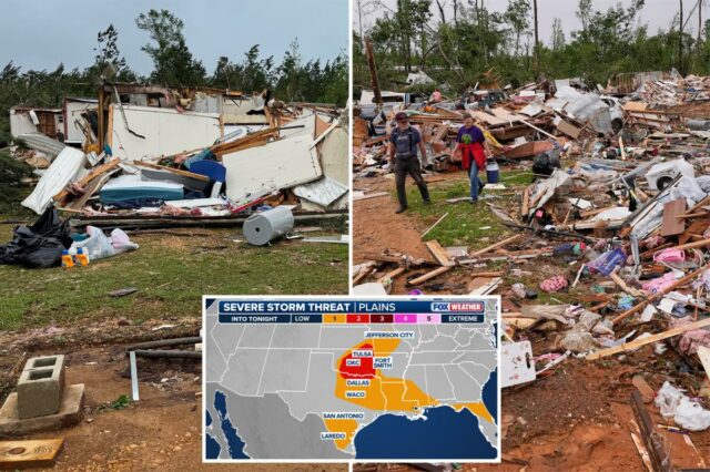 Fortes tempestades com granizo e ventos prejudiciais retornam às planícies durante o Dia das Mães, à medida que a ameaça de tornado se aproxima
