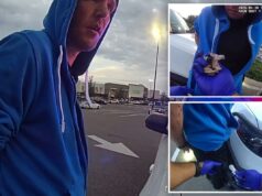 Fugitivo enlouquecido sopra fentanil no rosto de um policial da Flórida e afirma que ‘é açúcar’, mostram imagens de câmeras corporais selvagens Fugitivo enlouquecido sopra fentanil no rosto de um policial da Flórida e afirma que 'é açúcar', mostram imagens de câmeras corporais selvagens