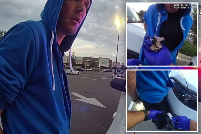 Fugitivo enlouquecido sopra fentanil no rosto de um policial da Fugitivo enlouquecido sopra fentanil no rosto de um policial da Flórida e afirma que 'é açúcar', mostram imagens de câmeras corporais selvagens