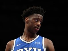 GM da NBA prevê quem Wizards será o draft número 1 geral KANSAS CITY, MISSOURI - MARCH 11: AJ Dybantsa #3 of the BYU Cougars in action during the second round game of the Men's 2026 Big 12 Tournament against the West Virginia Mountaineers T-Mobile Center on March 11, 2026 in Kansas City, Missouri. (Photo by Jamie Squire/Getty Images)