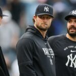 O arremessador do New York Yankees, Gerrit Cole, em campo.