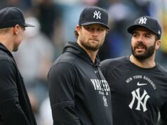 Gerrit Cole dá ‘mais um bom passo’ com uma forte saída de reabilitação enquanto os Yankees retornam centímetros mais perto O arremessador do New York Yankees, Gerrit Cole, em campo.