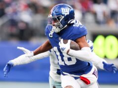 Gigantes evitam susto de lesões graves quando a equipe inicia o programa de offseason New York Giants WR Darius Slayton