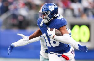 Gigantes evitam susto de lesões graves quando a equipe inicia o programa de offseason New York Giants WR Darius Slayton