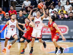 Ginebra admite ainda não ter controle, apesar do empate nas semifinais Scottie Thompson, do Barangay Ginebra Gin Kings, durante um jogo nas semifinais da PBA Commissioner's Cup de 2026 contra Rain or Shine Elasto Painters