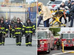 Grande incêndio e explosão na doca seca de Nova York ferem 16 – incluindo 13 bombeiros Grande incêndio e explosão na doca seca de Nova York ferem 16 – incluindo 13 bombeiros