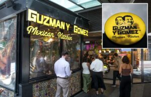 Guzman y Gomez Mexican Kitchen, rival da Chipotle, fecha todos os restaurantes dos EUA Clientes aguardando pedidos em um restaurante fast-food mexicano Guzman y Gomez em Sydney, Austrália.