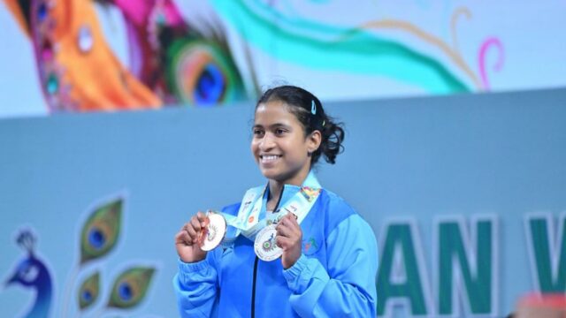 Gyaneshwari conquista duas medalhas no Campeonato Asiático de Halterofilismo Sênior de 2026
