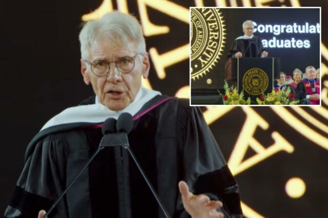 Harrison Ford exorta os graduados do estado do Arizona a Harrison Ford exorta os graduados do estado do Arizona a 'ampliar a justiça social' e prevenir a 'extinção em massa'