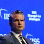 U.S. Secretary of Defense Pete Hegseth delivers an address during the 23rd Shangri-La Dialogue summit in Singapore on May 30, 2026.
