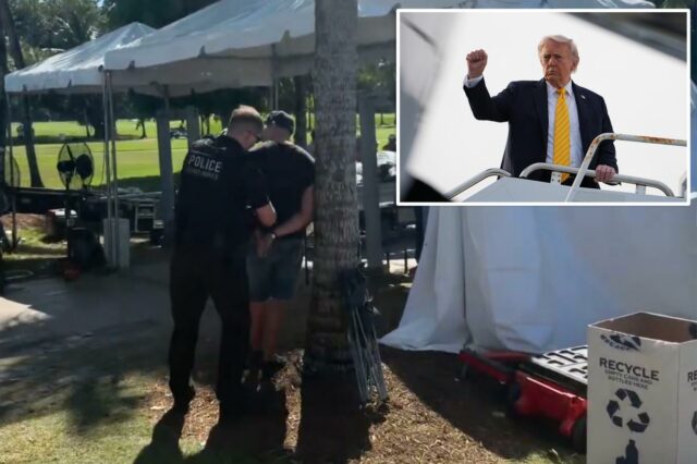 Homem indisciplinado preso pelo Serviço Secreto no campo de golfe de Trump na Flórida, uma semana após o tiroteio dos Correspondentes
