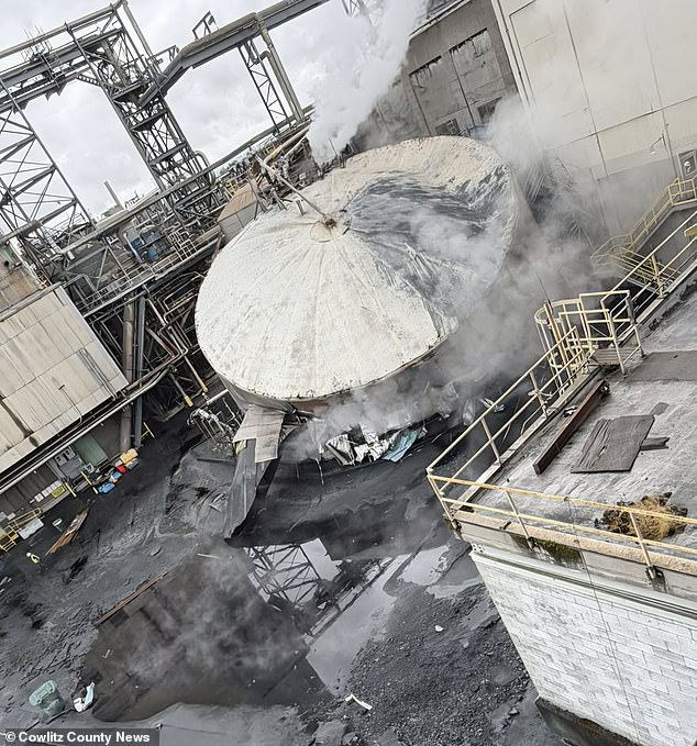 Horror tóxico com várias pessoas mortas, desaparecidas e gravemente feridas na grande implosão de um tanque químico na fábrica de papel de Washington