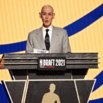 NBA Commissioner Adam Silver at the NBA Draft announcing Indiana Pacers' pick