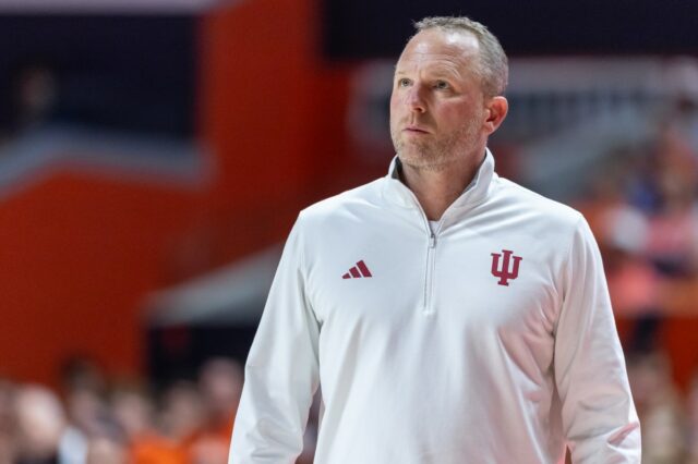 Head coach Darian Devries of the Indiana Hoosiers