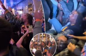 JR Smith foi derrubado em cena assustadora com fãs turbulentos dos Knicks do lado de fora do MSG JR Smith foi derrubado em cena assustadora com fãs turbulentos dos Knicks do lado de fora do MSG