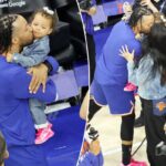 Jalen Brunson comemora a vitória dos Knicks com a filha e a esposa em um momento emocionante nos playoffs