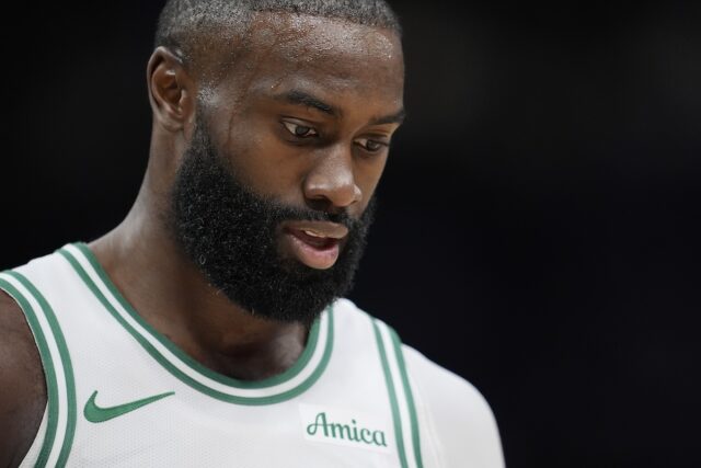 Boston Celtics star Jaylen Brown against Bucks in NBA game