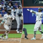 O segunda base do New York Yankees, Jazz Chisholm Jr. (13), acerta um RBI duplo de duas corridas durante a terceira entrada durante o Subway Series no Citi Field no Queens, Nova York, EUA, sexta-feira, 15 de maio de 2026.