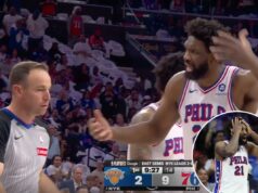 Joel Embiid alega parcialidade do árbitro no jogo 3, com as esperanças dos 76ers desaparecendo rapidamente: ‘Acho que é bom quando Nova York vence’ Joel Embiid alega parcialidade do árbitro no jogo 3, com as esperanças dos 76ers desaparecendo rapidamente: 'Acho que é bom quando Nova York vence'