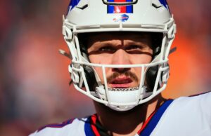 Josh Allen fala sobre a adição do DJ Moore fora de temporada do Bills Josh Allen #17 of the Buffalo Bills.