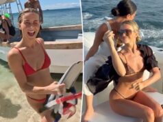 Julianne Hough usa biquínis com estampa de leopardo e pele de cobra durante uma escapadela tropical em Fiji Julianne Hough usa biquínis com estampa de leopardo e pele de cobra durante uma escapadela tropical em Fiji