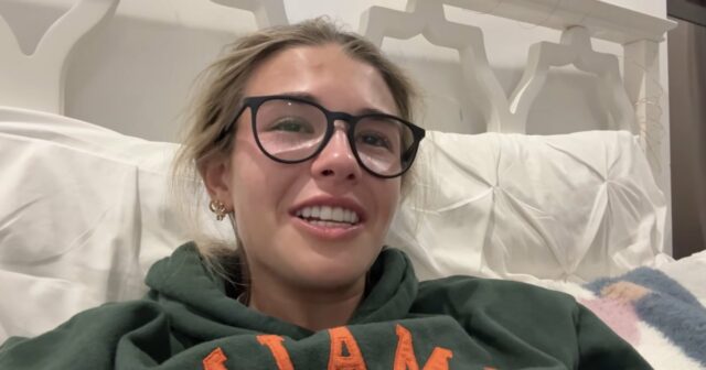 Kai, filha de Donald Trump Jr, comemora planos para a Kai Trump comemora planos para a faculdade com uma luxuosa festa na cama