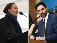 Katie Wilson, de Seattle, poderia ensinar Mamdani sobre como engolir o orgulho socialista A prefeita de Seattle, Katie Wilson, discursando em um comício contra a fiscalização da imigração.