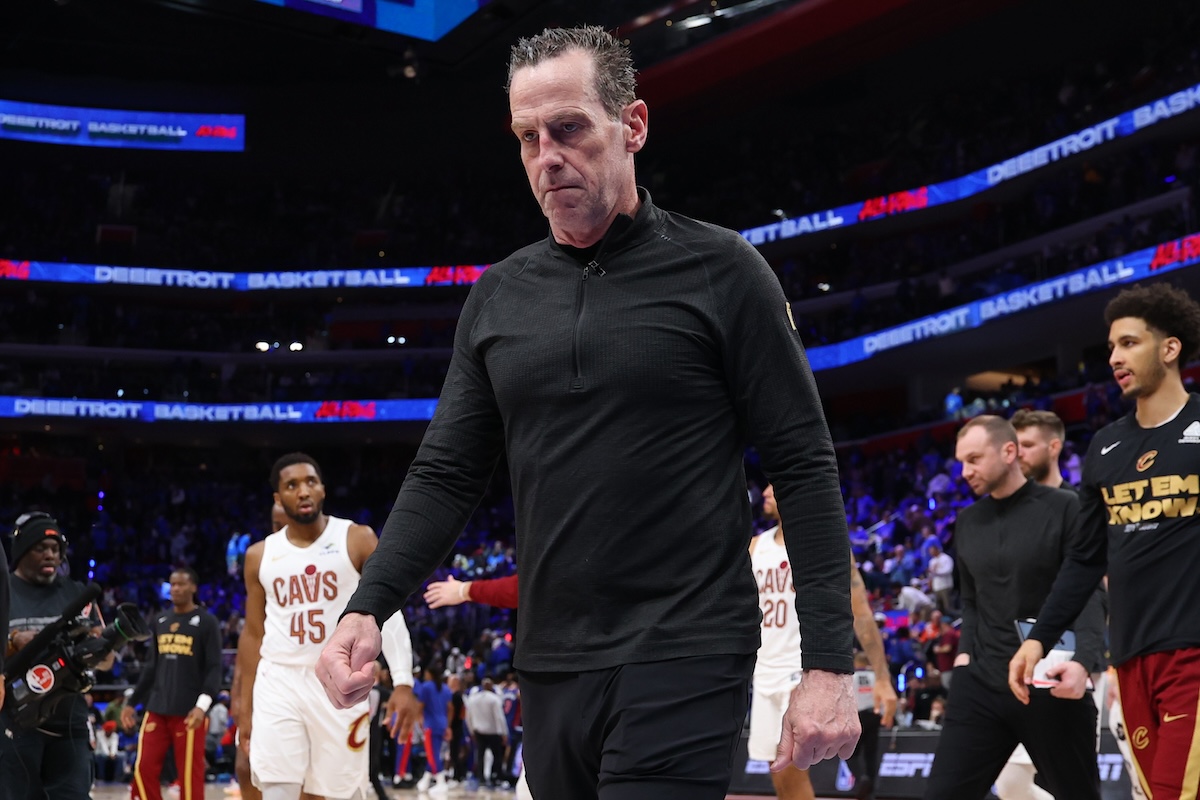 Cleveland Cavaliers head coach Kenny Atkinson walks off court during NBA Playoffs