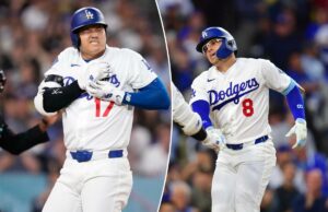Kiké Hernández sofre distensão oblíqua, Shohei Ohtani também deixa o jogo dos Dodgers mais cedo Shohei Ohtani reage ao ser atingido por um arremesso enquanto o árbitro da home plate, Malachi Moore, assiste.