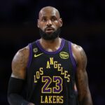 Lakers star LeBron James in playoff game against Houston Rockets