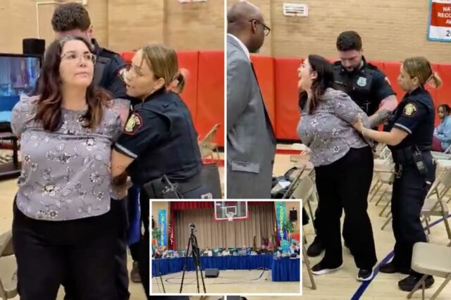 Mãe de criança com necessidades especiais algemada na reunião do Mãe de criança com necessidades especiais algemada na reunião do conselho escolar de Jersey City – enquanto o prefeito critica a prisão