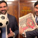 Zohran Mamdani segurando um jornal do New York Post que aparece na capa.