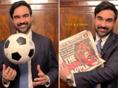 Mamdani anuncia ingressos para a Copa do Mundo de US$ 1.000 e US$ 50 para nova-iorquinos Zohran Mamdani segurando um jornal do New York Post que aparece na capa.