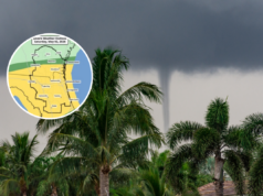 Mapa de ameaças de tornados na Flórida mostra onde tempestades perigosas têm maior probabilidade de ocorrer Mapa de ameaças de tornados na Flórida mostra onde tempestades perigosas têm maior probabilidade de ocorrer