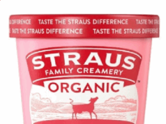 Mapa de recall de sorvete mostra aviso para clientes em 17 estados Straus Family Creamery is voluntarily recalling small numbers of select flavors and sizes of the company's Organic Ice Cream. (Photo from the U.S. Food and Drug Administration)