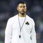 Notre Dame head coach Marcus Freeman