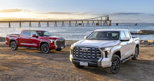 Medalhista agrícola australiano levará para casa um Toyota Tundra de O Toyota Tundra Platinum – o caminhão carro-chefe da Toyota avaliado em US$ 181.000 será concedido ao vencedor nacional do Australian Agriculture Awards. Imagem fornecida.