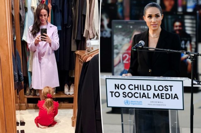 Meghan Markle ridicularizada pela foto 'surda' da filha Lilibet antes Meghan Markle ridicularizada pela foto 'surda' da filha Lilibet antes do discurso de bullying cibernético