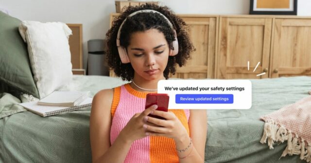 Meta AI analisará rostos de usuários adolescentes ‘mas não é reconhecimento facial’ | A foto mostra uma adolescente recebendo uma notificação sobre novas configurações de segurança
