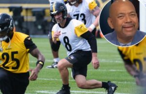 Michael Wilbon, da ESPN, destrói sua própria rede na TV ao vivo para uma cobertura ‘sem fôlego’ do ‘irrelevante’ Aaron Rodgers Aaron Rodgers durante Steelers OTAs em 18 de maio de 2026.