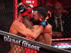 Mike Perry sangra e vence Nate Diaz em dois rounds Luta entre Mike Perry e Nate Diaz