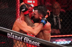 Mike Perry sangra e vence Nate Diaz em dois rounds Luta entre Mike Perry e Nate Diaz