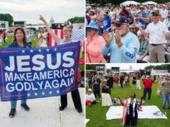 Milhares convergem para o National Mall para um grande festival religioso anunciado por Trump Milhares convergem para o National Mall para um grande festival religioso anunciado por Trump